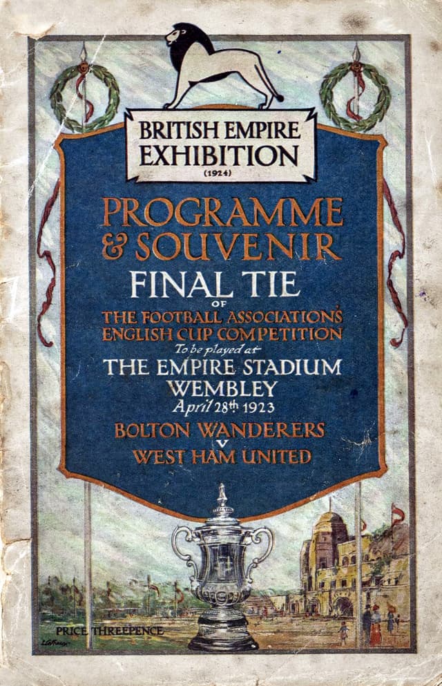 The First Wembley Programme, 1923, programme printers for the Empire Stadium
