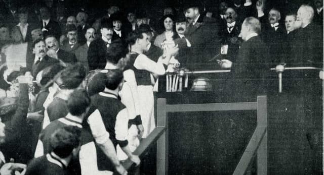 The King at the Final, 1914, press photograph