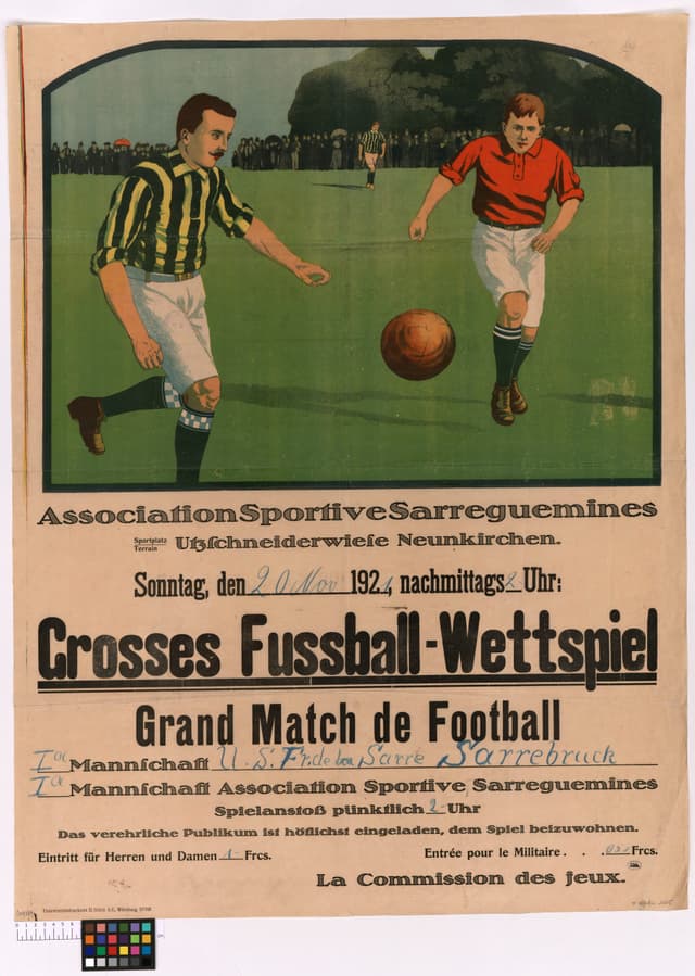 Grand Match de Football, 21 November 1921, Jobbing printer, Sarreguemines