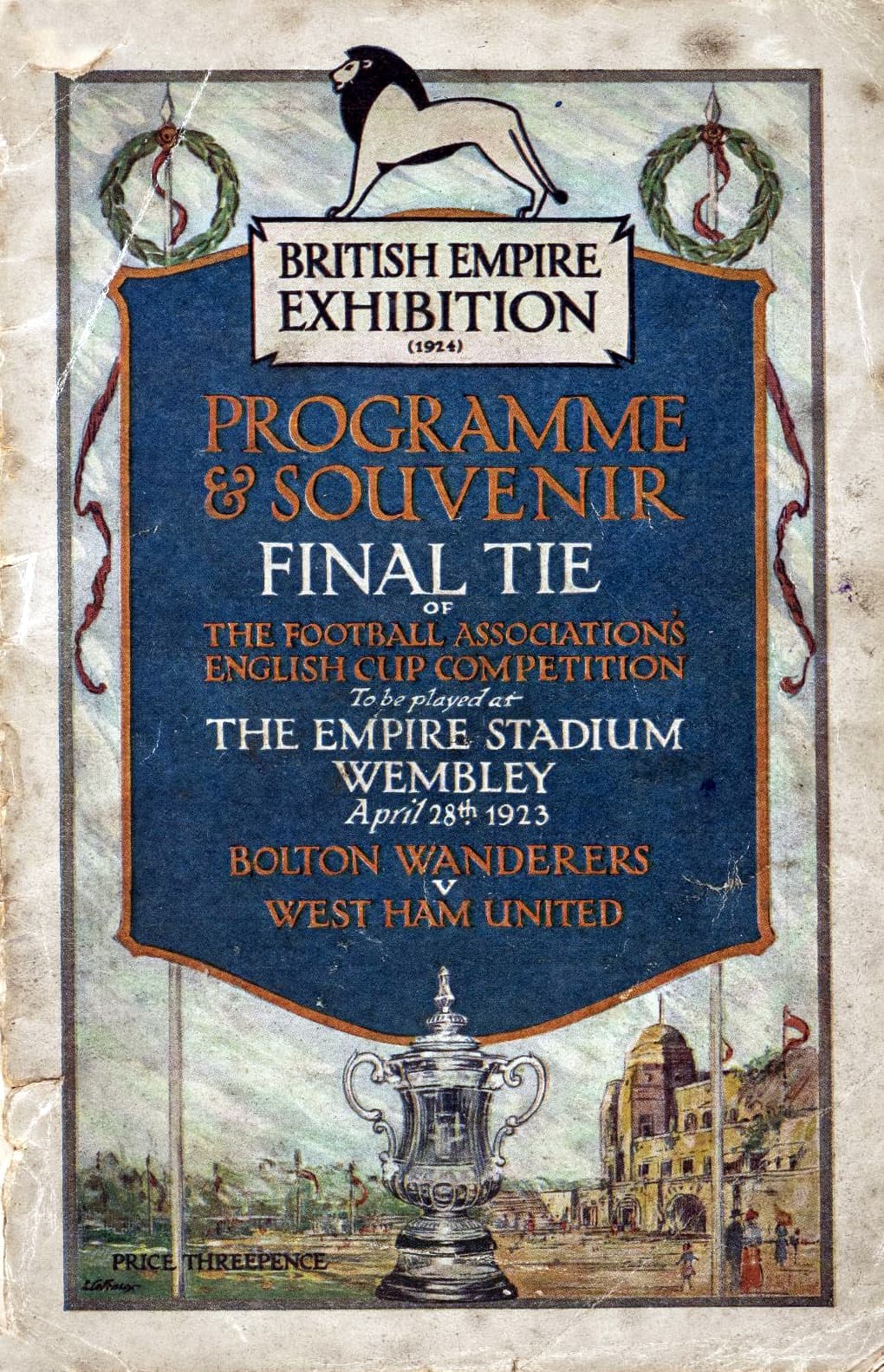 The First Wembley Programme, 1923, programme printers for the Empire Stadium