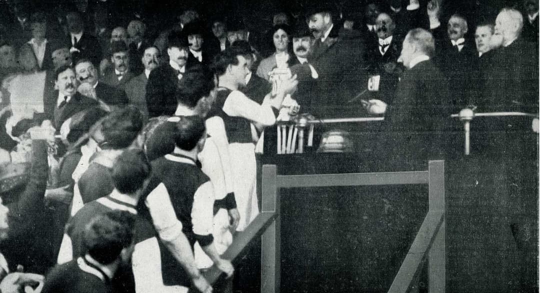 The King at the Final, 1914, press photograph