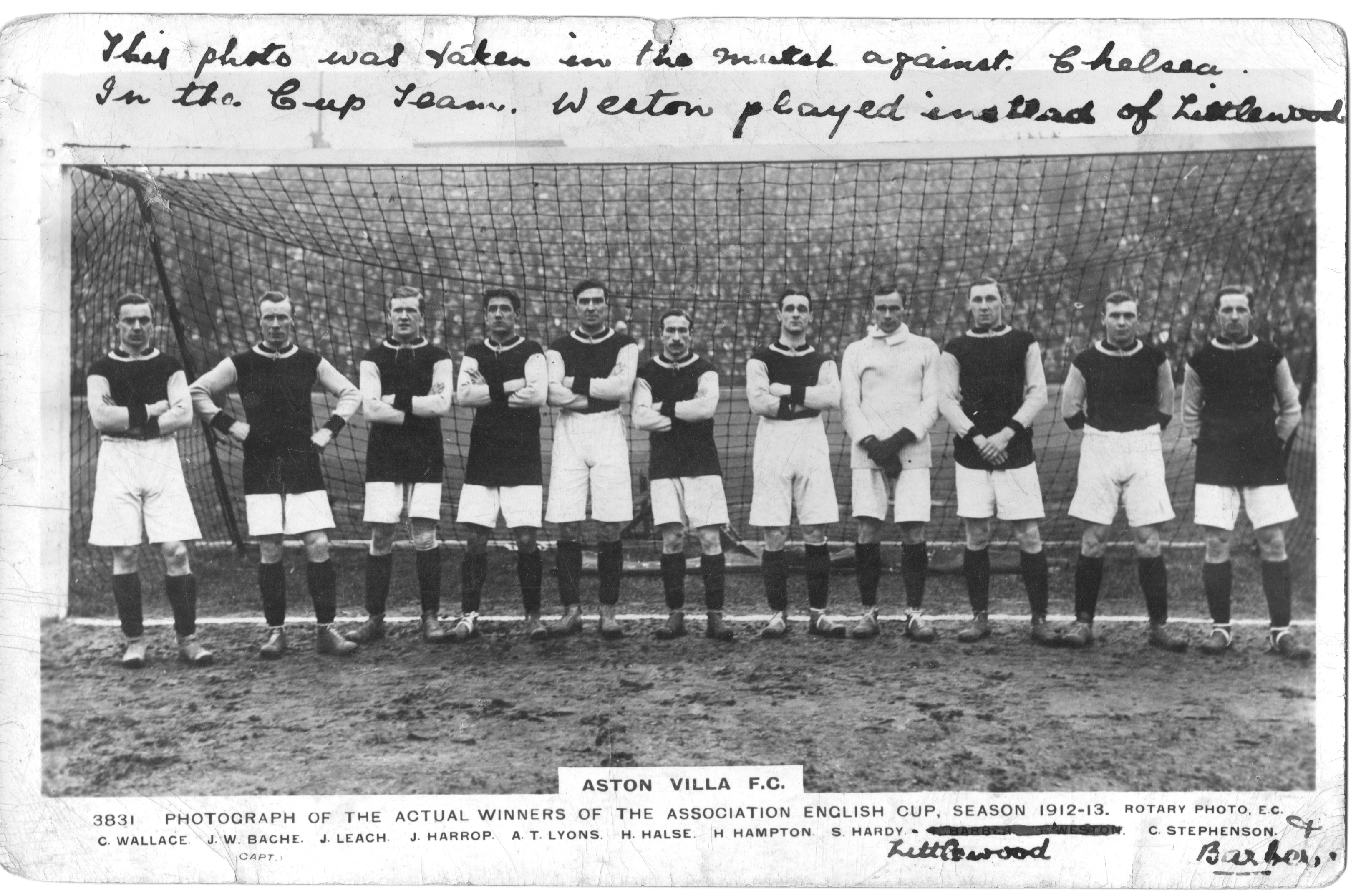 The Cup Winners’ Postcard, 1913 framed on the wall