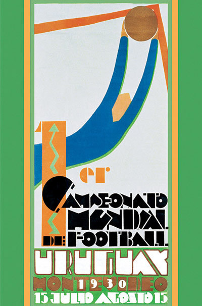 El Primer Campeonato Mundial de Football — tournament poster, Guillermo Laborde, Montevideo, 1930